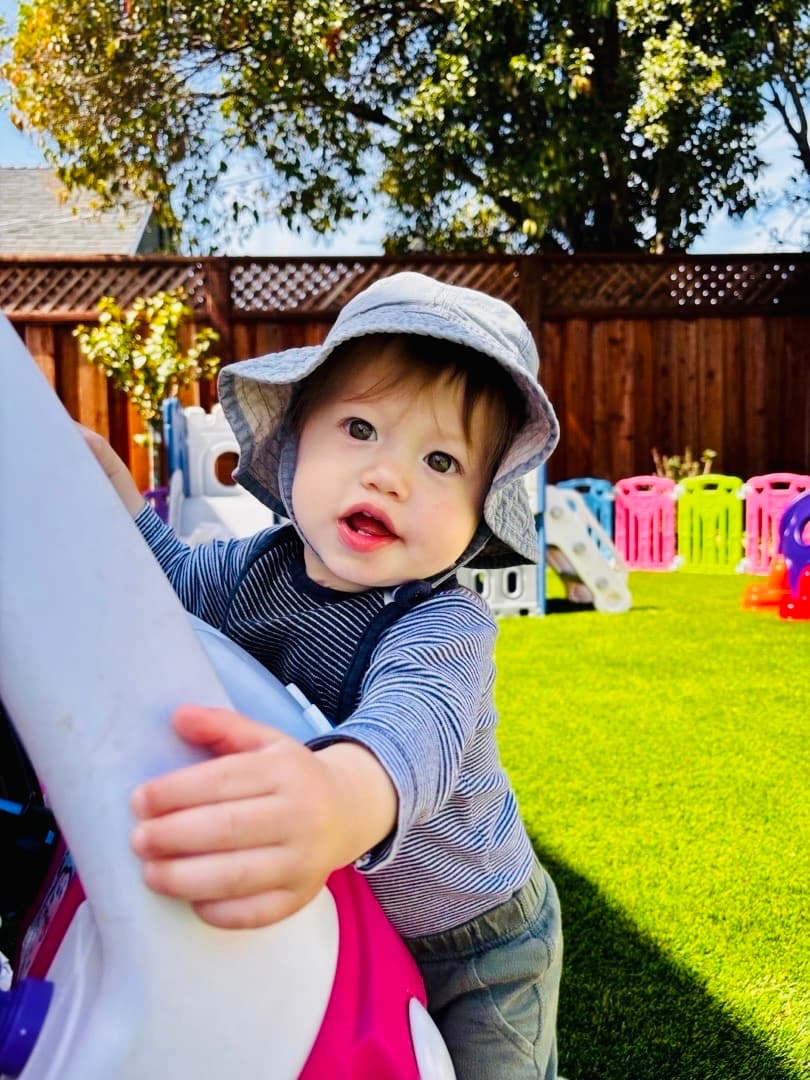 Child playing outdoors